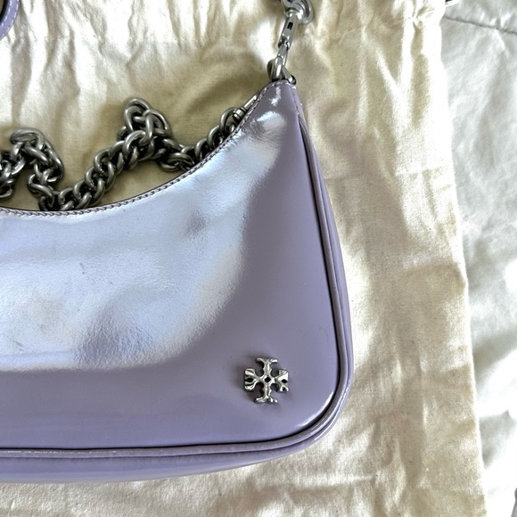 TORY BURCH Mini Leather Satchel Purse Small 151 Mercer Crescent Bag in Lavender - Picture 6 of 15
